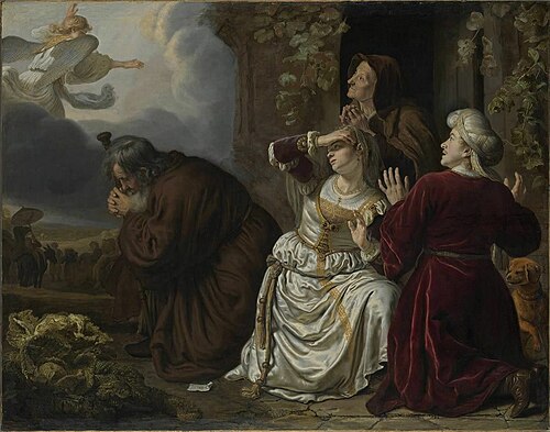 Der Engel verlässt die Familie des Tobias, 1651, Jan Victors