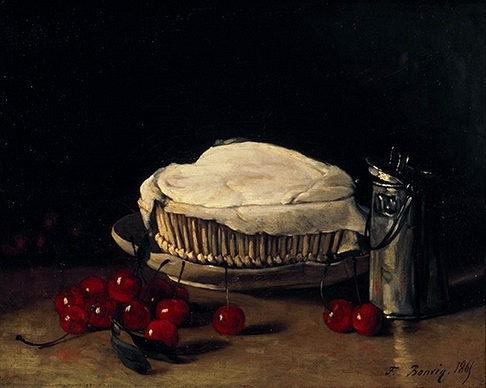 Nature morte aux cerises., 1865, François Bonvin