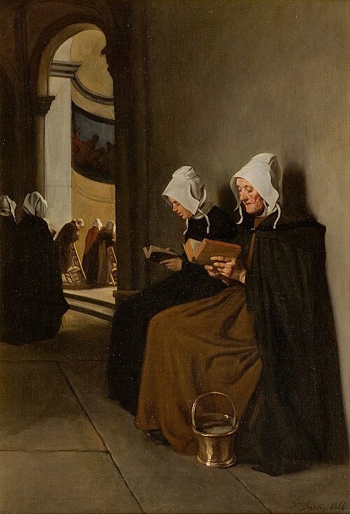 Au banc des pauvres, souvenir de Bretagne., 1864, François Bonvin