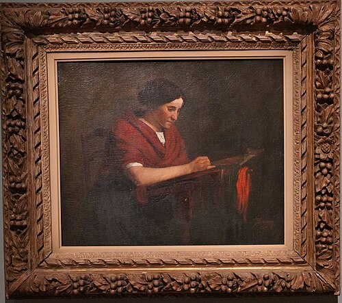 Femme à la tapisserie, 1856, François Bonvin
