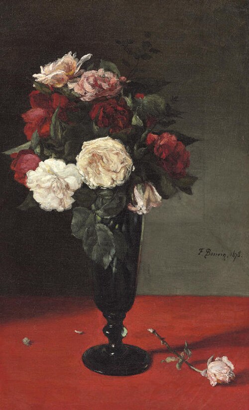 Roses in a Vase, 1878, François Bonvin