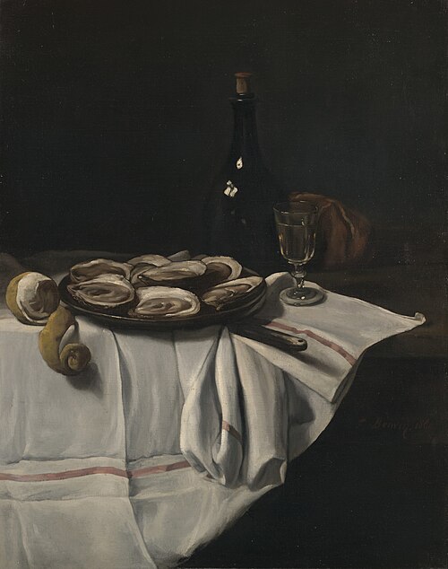 Still Life with Oyster, 1860, François Bonvin