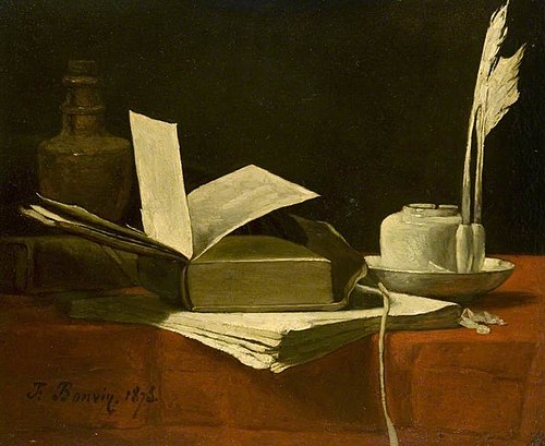 Still Life with a Book and an Ink Well, 1875, François Bonvin