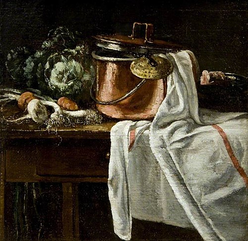 Still Life with Vegetables and Cooking Utensils, , François Bonvin