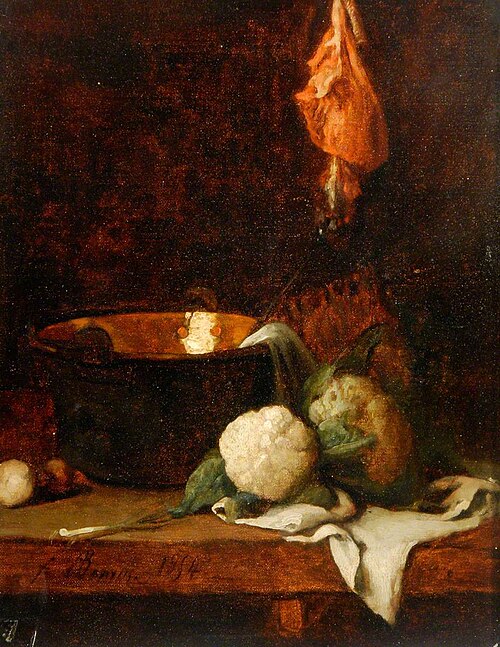 Nature morte au chou-fleur, 1854, François Bonvin