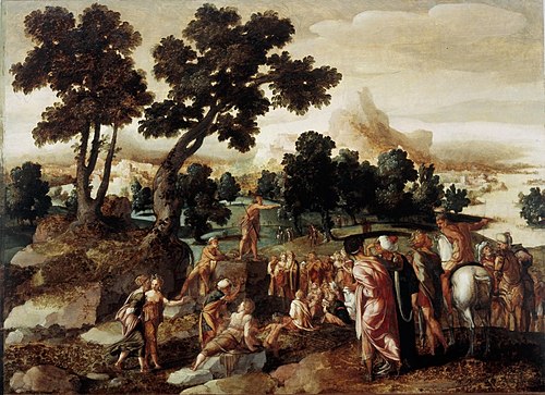 John the Baptist preaching, 1530, Lambert Sustris