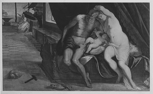 Venus und Vulkan, von Mars belauscht, 1541, Lambert Sustris