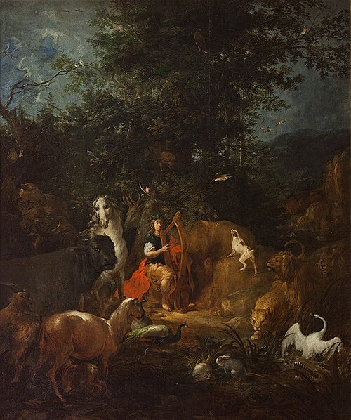 Orpheus with Animals in a Landscape, 1715, Wenzel Lorenz Reiner