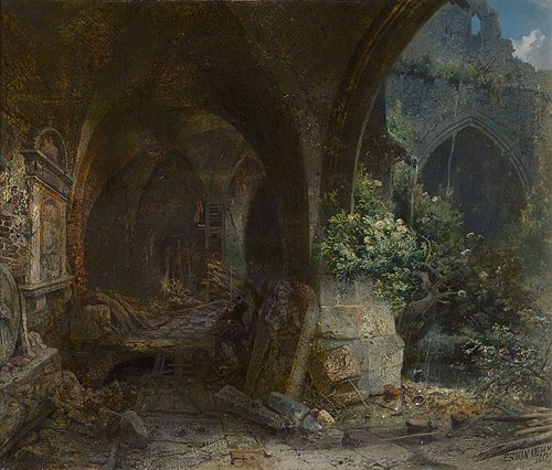 Verwitterter Klosterhof, 1865, Erwin Oehme