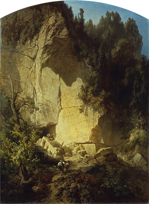 Quarry in Saxon Switzerland, 1860, Erwin Oehme