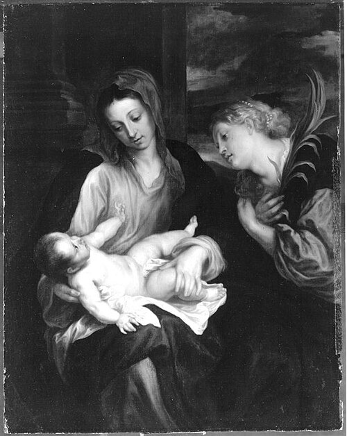 Maria mit dem Christuskind und der hl. Katharina (nach van Dyck), 1633, Thomas Willeboirts Bosschaert