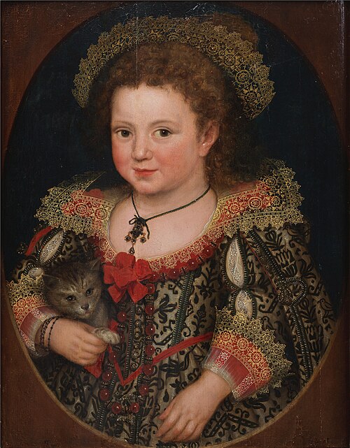 Portrait of a girl, holding a cat, 1616, Marcus Gheeraerts le Jeune