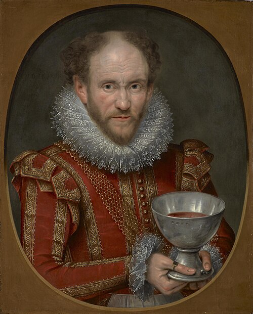 Tom Derry, fl. 1614. Jester to Anne of Denmark. (Previously called 1st Viscount Stormont), 1614, Marcus Gheeraerts le Jeune