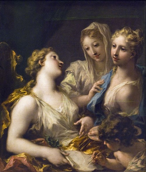 La Modestie présentant la Peinture à l'Académie, 1733, Giovanni Antonio Pellegrini