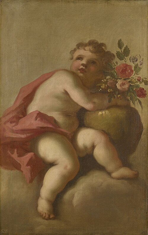 Putto with a Vase of Flowers, 1720, Giovanni Antonio Pellegrini