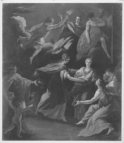 Begrüßung der Kurfürstin Maria Luisa von Toskana, 1708, Giovanni Antonio Pellegrini