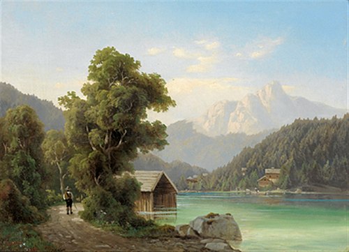 Motiv aus dem Salzkammergut, 1850, Ernst Gustav Doerell
