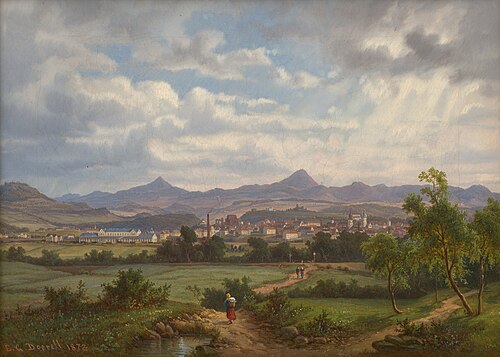 View of Teplice in North Bohemia, 1872, Ernst Gustav Doerell