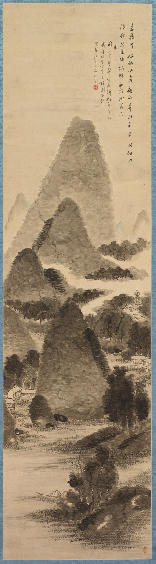 Mountain View and Blue Water, 1817, Tanomura Chikuden