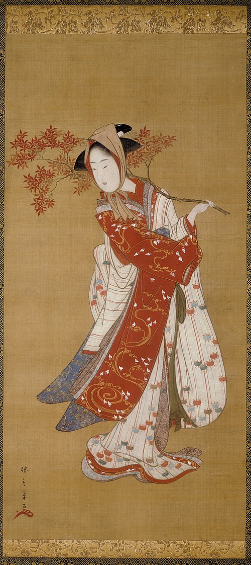Dancer with a Maple Branch, , Katsukawa Shunshō