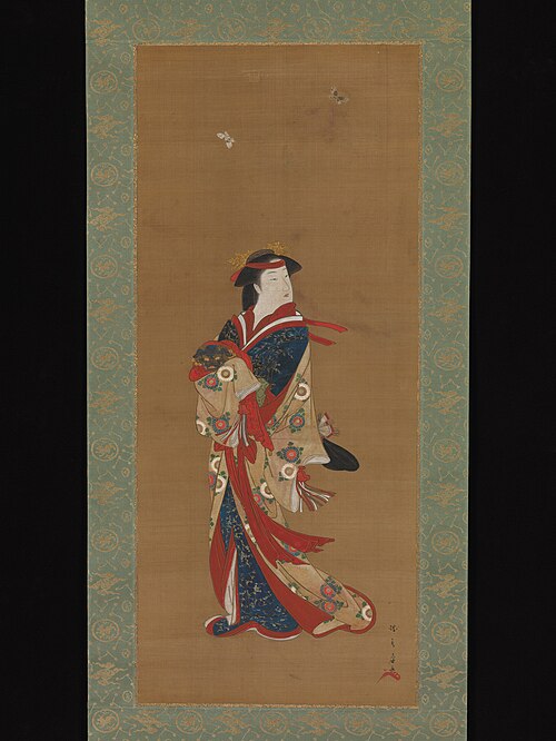 Beauty with Butterflies, 1759, Katsukawa Shunshō