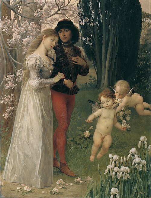 Francesca da Rimini und Paul, 1890, Ernst Klimt