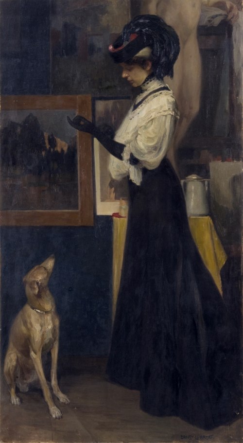 Dame mit Windspiel, 1911, Ernst Lübbert