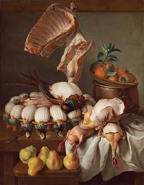 Still Life with Dressed Game, Meat, and Fruit, 1734, Alexandre-François Desportes