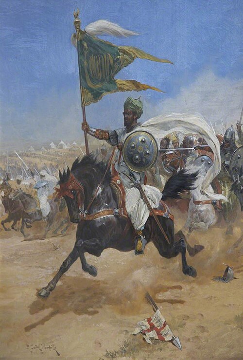 Saladin's Cavalry Charging the Crusaders, 1892, Richard Caton Woodville, Jr.
