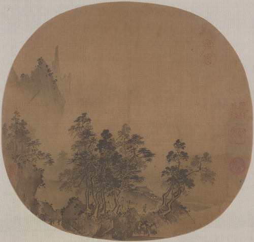 夏圭烟岫林居图页, , Xia Gui