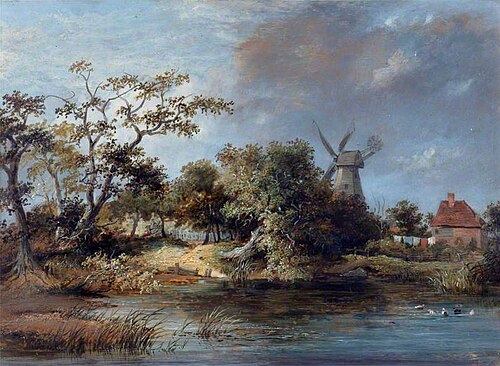 Ponds and a Windmill, Hastings, 1837, James Stark
