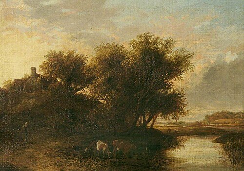 River Scene, Cattle in Foreground, , James Stark