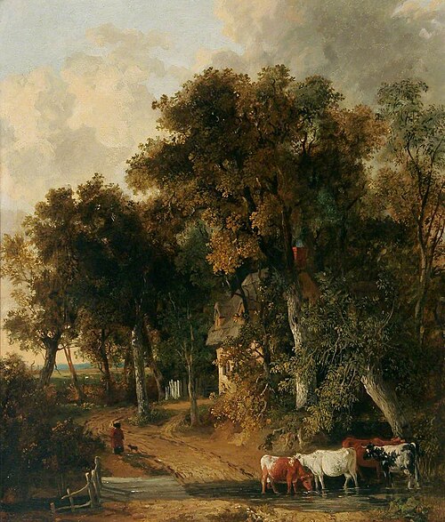 Road Scene at Intwood, Norfolk, , James Stark
