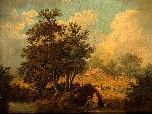 Landscape with Figures at a Stream, , James Stark