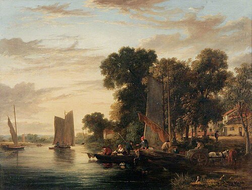 View on the Yare near Thorpe Church, Norfolk, 1826, James Stark