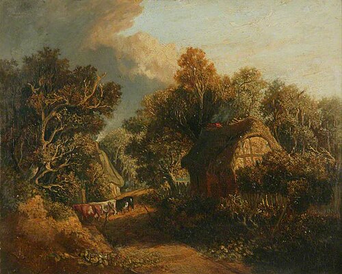 Landscape with a Path Between Cottages, , James Stark