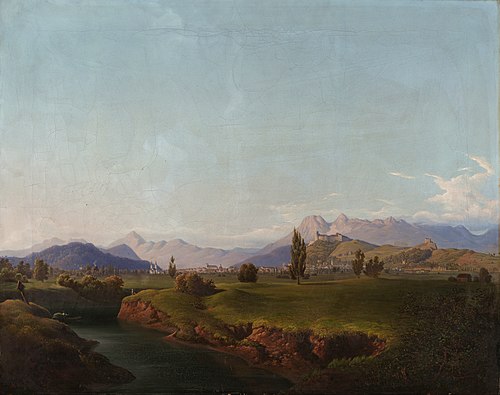 Ljubljana from the Ižica, 1858, Anton Karinger