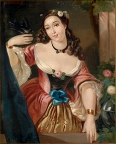Dekle s ptico, 1852, Anton Karinger