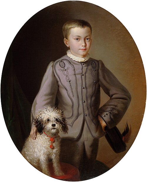 Deček s psom, 1861, Anton Karinger