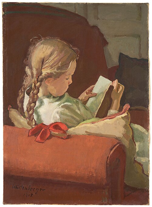 Jeune fille lisant, 1915, Ernst Würtenberger