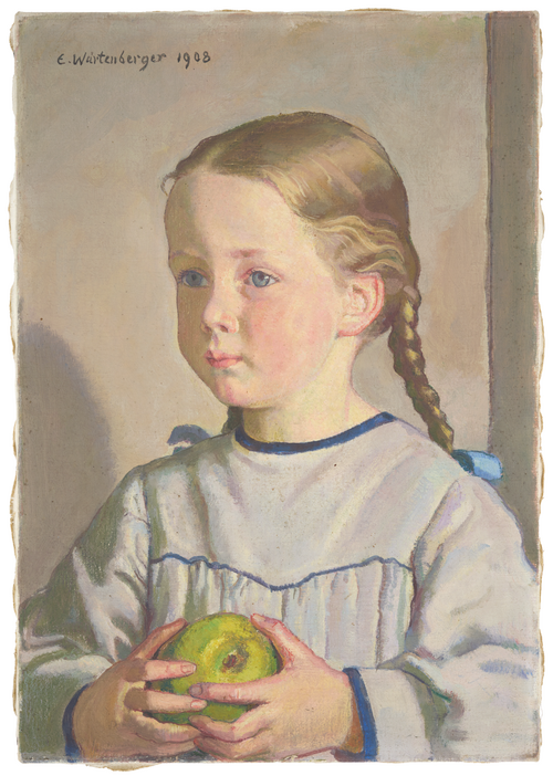 Monika with an apple, 1908, Ernst Würtenberger