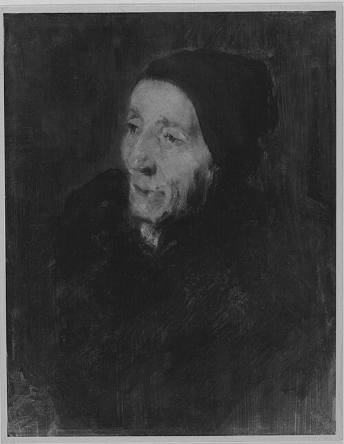 Alte Bäuerin mit schwarzem Kopftuch, 1880, Ernst Karl Georg Zimmermann