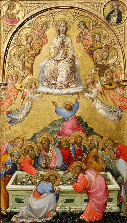 The Assumption of the Virgin with Busts of the Archangel Gabriel and the Virgin of the Annunciation, 1385, Paolo di Giovanni Fei