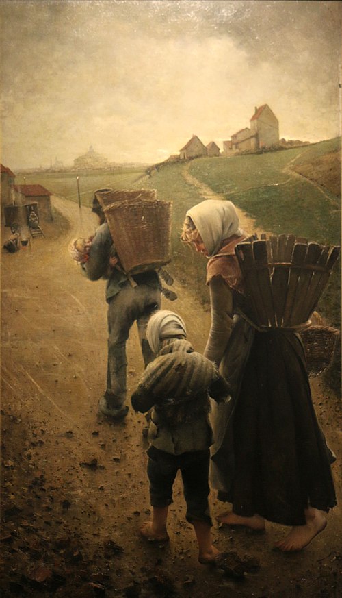 Les marchands de craie - Le soir, 1882, Léon Frédéric