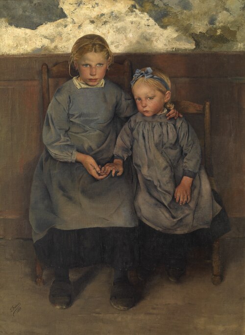 Deux jeunes paysannes wallonnes, 1888, Léon Frédéric