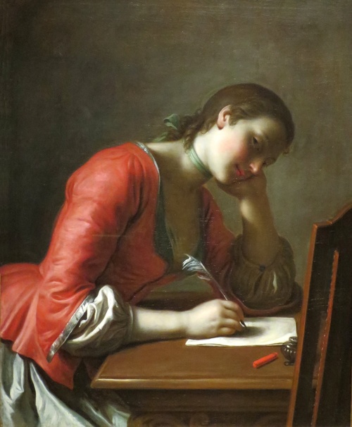 Young Girl Writing a Love Letter, 1757, Pietro Rotari