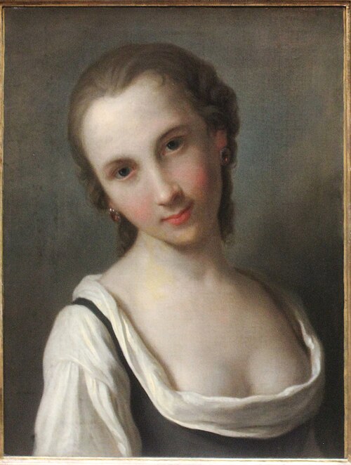 Girl with low neckline, , Pietro Rotari