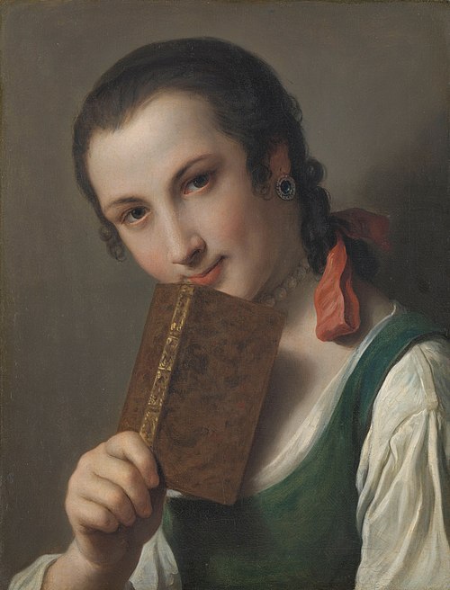 Une Jeune Femme avec un livre, 1756, Pietro Rotari