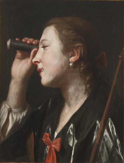 Girl Looking through a Telescope, 1757, Pietro Rotari