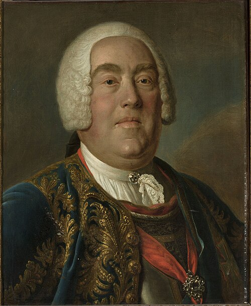 Portrait of Augustus III of Poland in blue coat and cuirass., 1755, Pietro Rotari